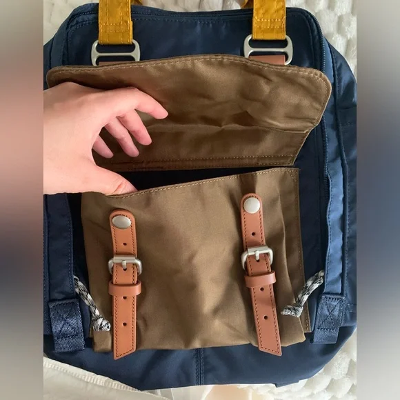 Blue and Brown Women's Backpack - Picture 4 of 8